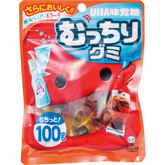 UHA味覚糖:むっちりグミ 横浜サイダー＆コーラ:お菓子