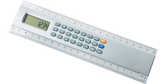 ダイソー:定規型電卓-20cm-:電卓定規