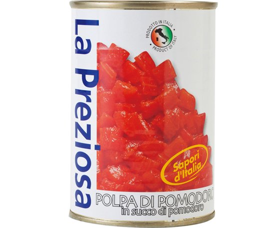 ラ・プレッツィオーザ:ダイストマト缶:カルディ