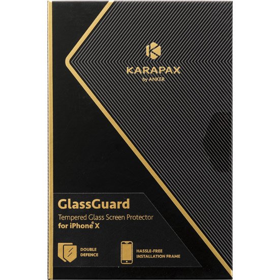Anker KARAPAX:GlassGuard iPhone X用 強化ガラス液晶:保護フィルム