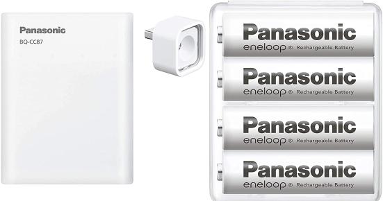 パナソニック(Panasonic):単3形・単4形 USB入出力急速充電器 BQ-CC87L＋ 【Amazon.co.jp限定】単3形充電池 4本パック BK-3MCC/4SA:充電式電池