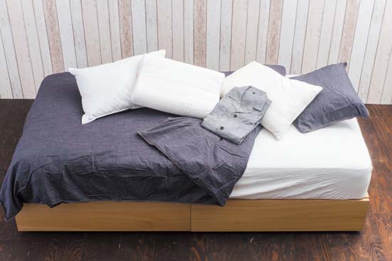 収納ベッド:収納付きベッド:収納付ベッド:無印用品:シングル:オーク材