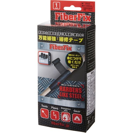 グランデ:ファイバーフィックス(FiberFix):補修テープ グラス ファイバー製テープ  1inch(2.5cm幅)X100cm 3ロール GON-FW1