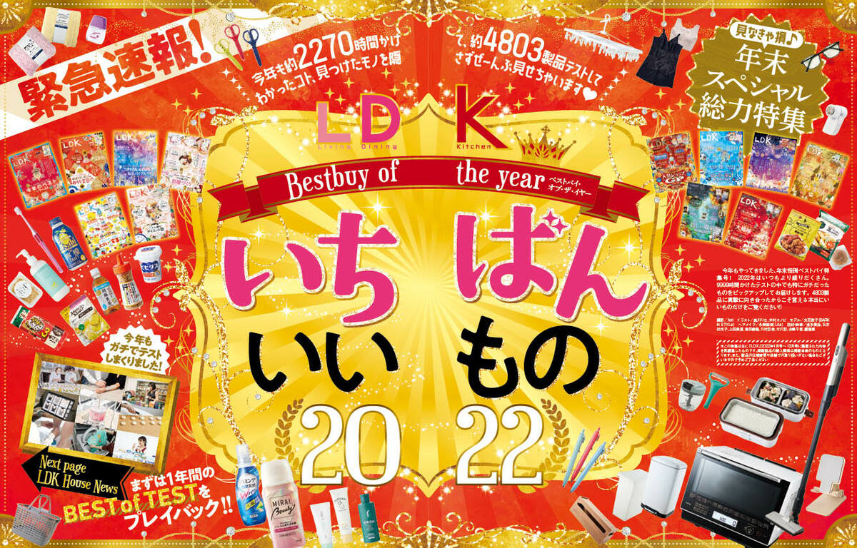 2022年LDK年間ベストバイを大発表！プロと比較して選んだ“いいもの大賞”