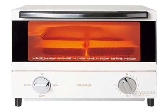 アイリスオーヤマ:スチームオーブントースター 2枚焼き:調理家電