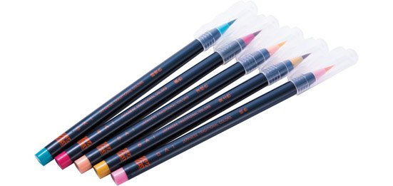 あかしや:彩 5色セット:筆ペン